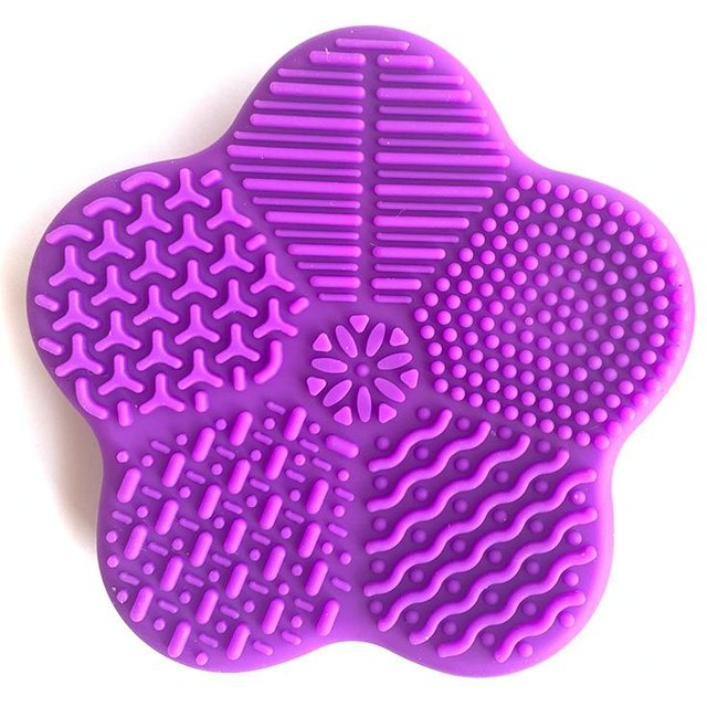 Multifunktions-Make-up-Pinselreiniger, Schönheits-Puder-Entferner, Make-up-Pinsel, Trocken- und Nassreinigung, Silikon-Schwamm-Werkzeug purple