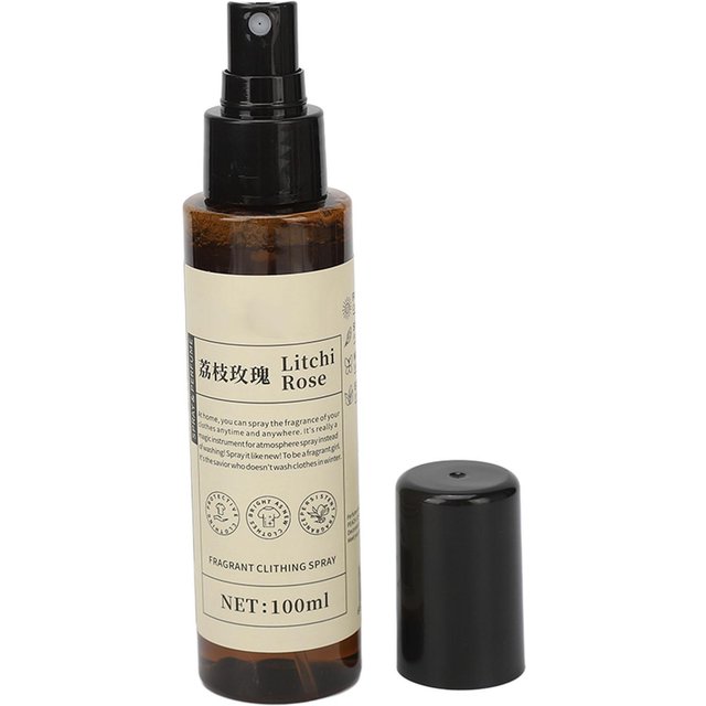 Spray désodorisant pour tissus parfumé au litchi et à la rose, éliminateur d'odeurs, brume fine, parfum léger, parfum pour le linge black