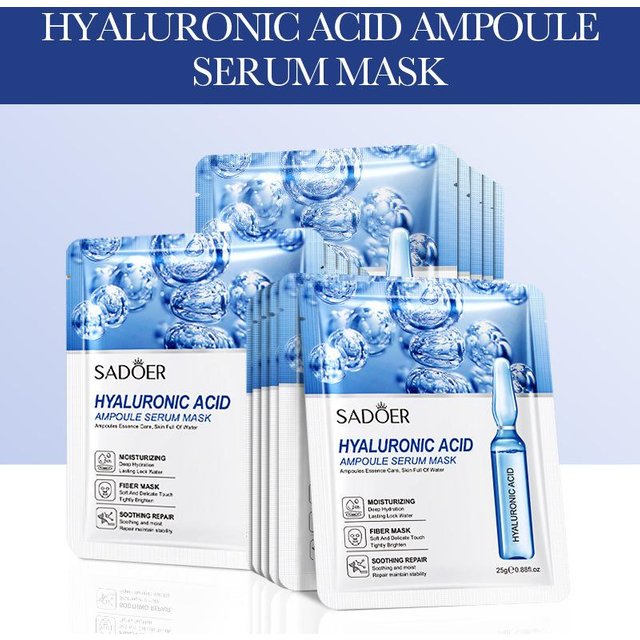 15 Stück SADOER 24K Gold Vitamin C Hyaluronsäure Gesichtsmasken für das Gesicht Feuchtigkeitsspendend Straffend Hydrierend Gesichtsmaske Gesichtshautpflege