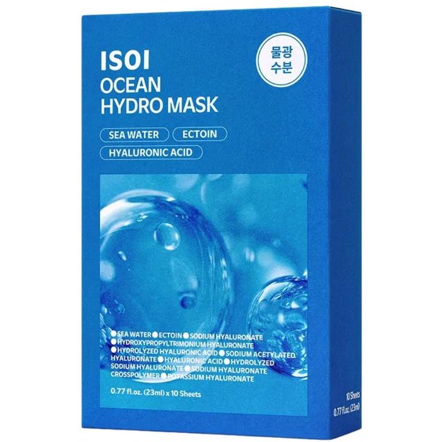 isoi Masque Hydro Marin Hydratant Repulpant 23ml 10 Feuilles Masque en Feuille Coréen Soin Visage
