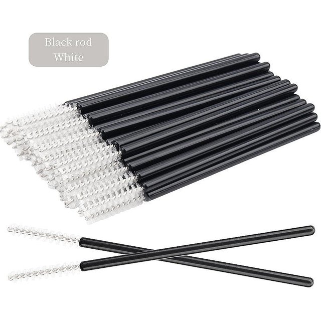 NEU 50 Stück Make-up Wimpernbürsten Einweg Kristall Augenbrauenbürste Diamantgriff Mascara Stäbchen Applikator Wimpernverlängerungswerkzeuge 50 weiß