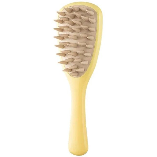 Lange Griff Silikon Kopfhaut Massage Kamm Shampoo Pinsel Haar Waschen Pinsel Kopf Massage Bad Pinsel Körper Wäscher Haar Zubehör 1pcs gelb