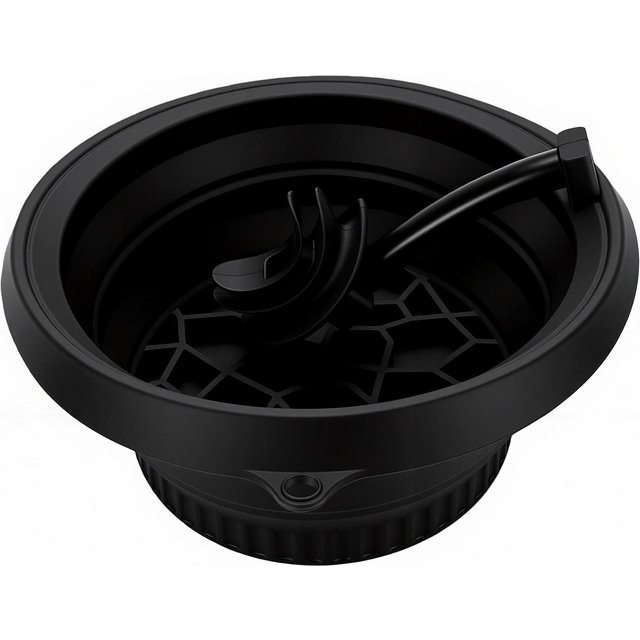 Bol pour le visage pour la glace avec bac à glaçons intégré Tube respirant Bol pour bain de glace faciale en silicone Pliable pour les soins de la peau Beauté black