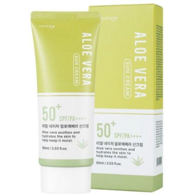 Cosmate Real Nature Aloe Vera Sonnencreme LSF50+ PA++++ 60ml beige
