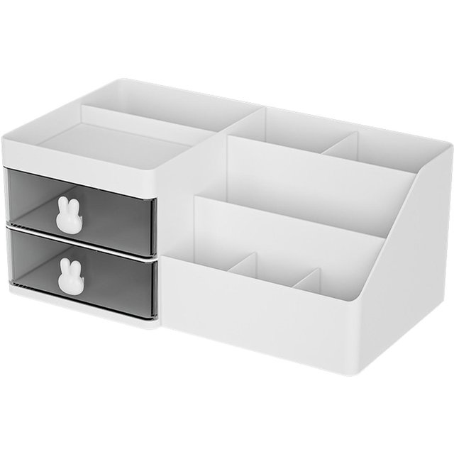 Kosmetik-Organizer mit Schubladen Mehrere Fächer Kunststoff Große Kapazität Make-up-Präsentationskoffer weiß