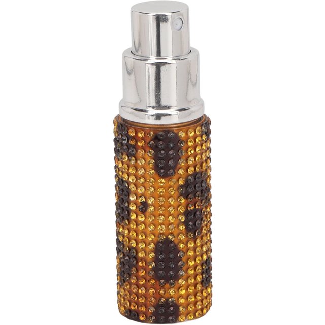 Flacon de parfum rechargeable 10 ml Décor strass Imprimé léopard Portable Flacon pulvérisateur vide white