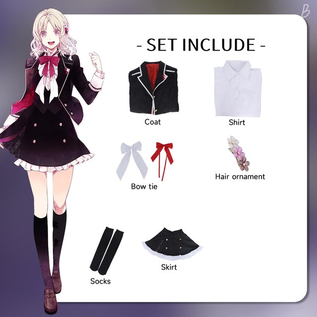 DIABOLIK LOVERS Komori Yui Costume Cosplay Adulte Uniforme Carnaval Anime Halloween Fête Costumes Mascarade Femmes Jeu M&DIABOLIK LOVERS black