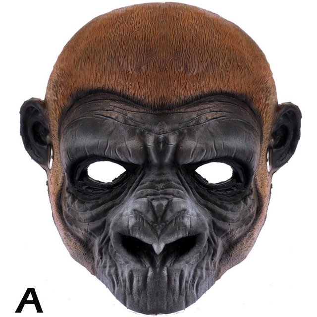 Masque de tête d'animal en latex fantaisie Lubber, masque de tête de singe, chimpanzé, chien, costume de fête d'Halloween, mascarade, déguisement, cosplay