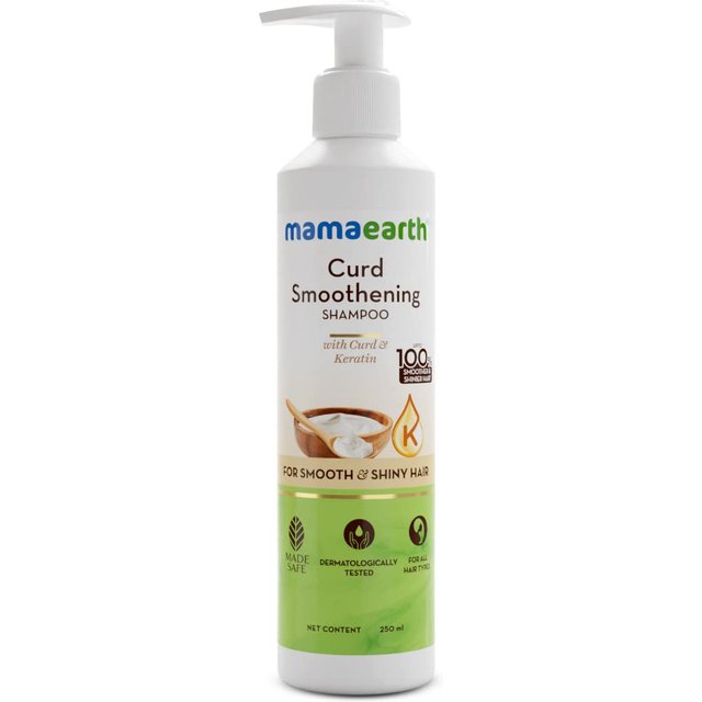 Mamaearth Joghurt Glättendes Shampoo Für Trockenes, Krauses Haar Mit Keratin 250ml | Nährt, Macht Weich & Verleiht Glanz | Für Männer & Frauen white