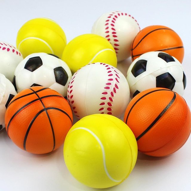 6 PIÈCES 6,3 cm balle en mousse expression faciale PU balle à pression par extrusion jouet de sport extérieur décompression jouet de sport poignet jouet pour enfants yellow