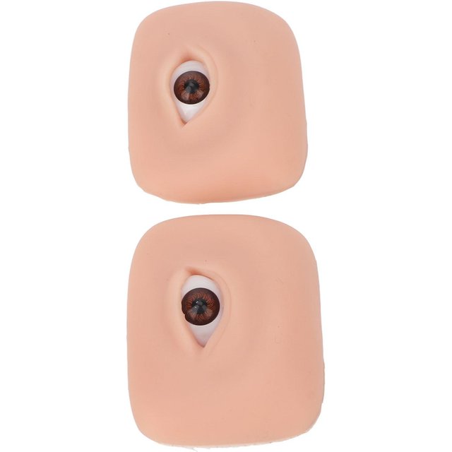 1 Paar 3D Silikon Übungs-Haut für falsche Augen, Make-up, Augenbrauen, Eyeliner, Tattoo, Übungshaut für Anfänger beige