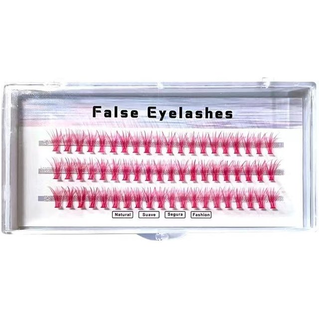 1 Box bunte einzelne Wimpern professionelle Augen Make-up Pfropfen falsche Wimpern für Wimpernverlängerung 12mm rosa