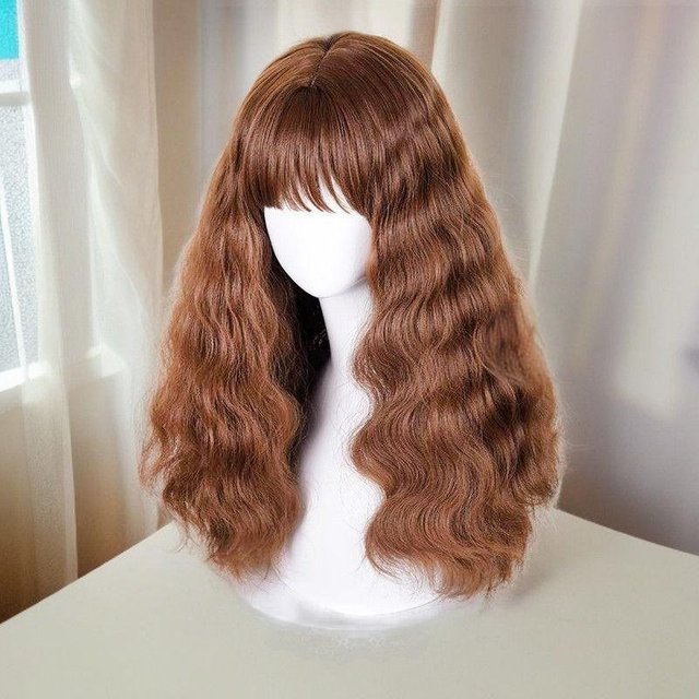 Hermine Perücke Mädchen Cosplay Hellbraun Lang Lockig Wollige Locken Natürliches Volumen Ganzkopf Harry Potter Perücke Wigs+Small Hair Care Set white