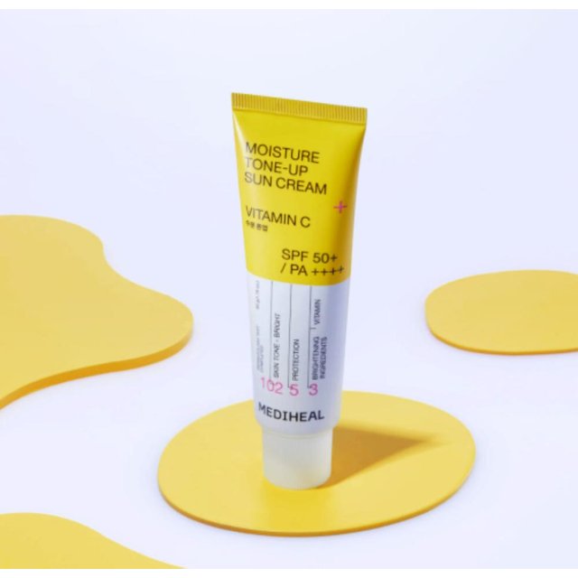 Mediheal Feuchtigkeitsspendende Ton-Up Sonnencreme 50ml LSF50+ PA++++ Hydratisierende & Aufhellende Sonnencreme yellow