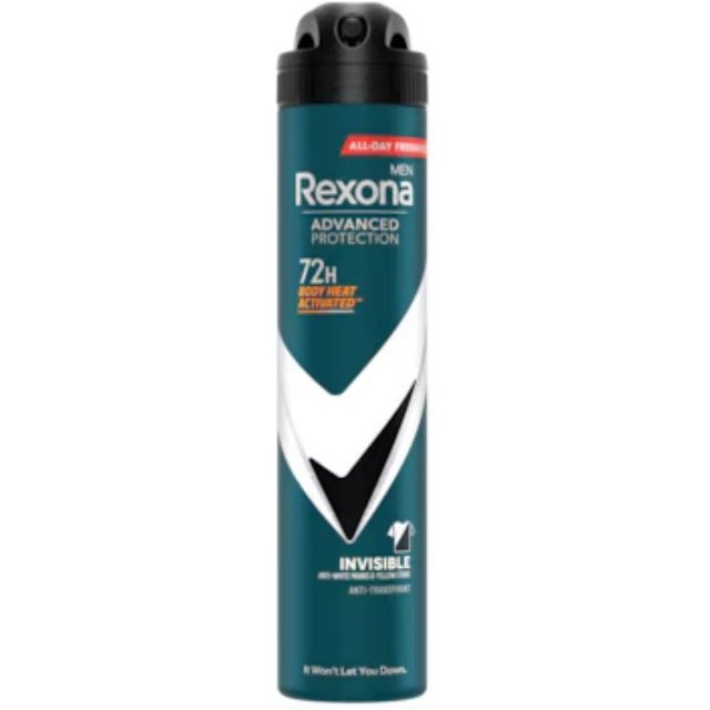 Deodorant - REXONA - Men Advanced Protection - 200mL - Invisible Black & Weiß - Alkoholfrei