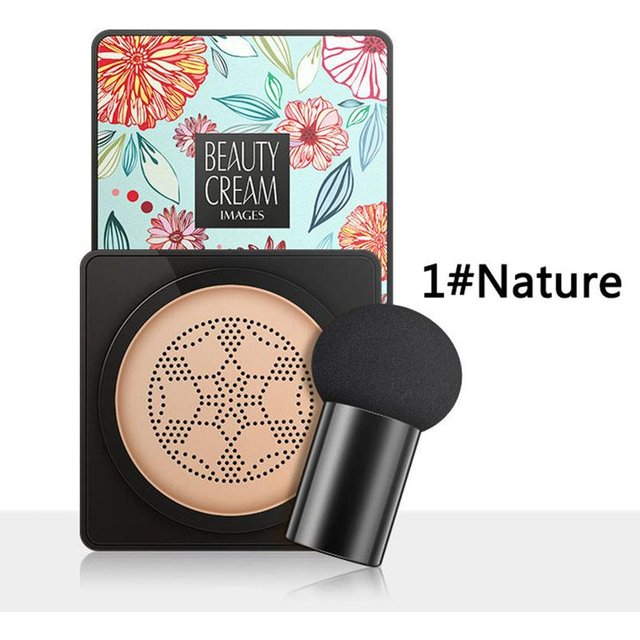 Pilz Luftkissen Schwamm Kopf Concealer BB Creme Kissen Flüssige Foundation CC Creme Concealer Feuchtigkeitsspendende Make-Up nature black