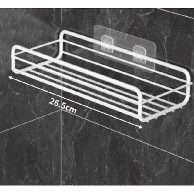 Wandmontiertes Badezimmer-Aufbewahrungsregal - Stanzfreie, platzsparende Lösung für Toilettenartikel und Kosmetika 3