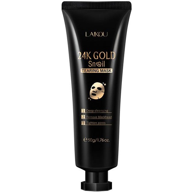 LAIKOU Blattgold-Peeling-Maske, 50 g, reinigende Poren-Hautpflegeprodukte 50g black