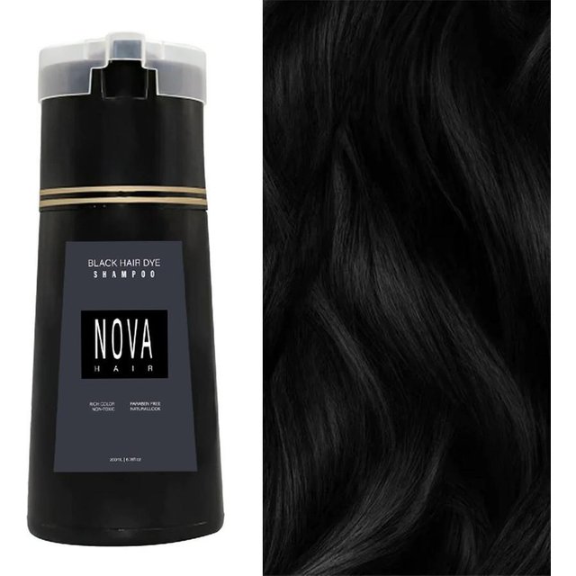 Nova Haarfärbe-Shampoo Reichhaltiges Farbeverstärkendes Haarfärbe-Shampoo Für Lebendige Nuancen schwarz
