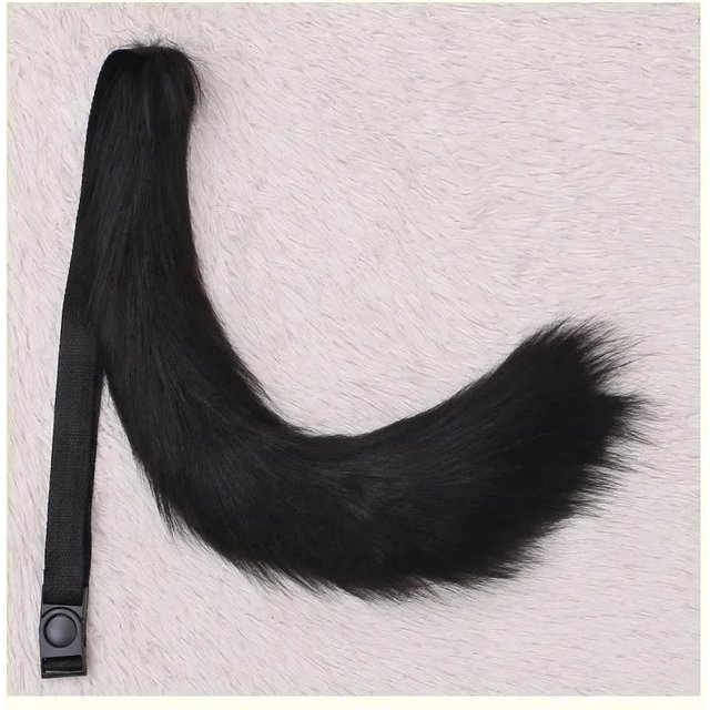 Costume de cosplay queue de renard Kawaii en fausse fourrure, accessoires de cosplay Lolita en peluche, queue de chien loup, mascarade, Halloween, carnaval, fête One Size gray