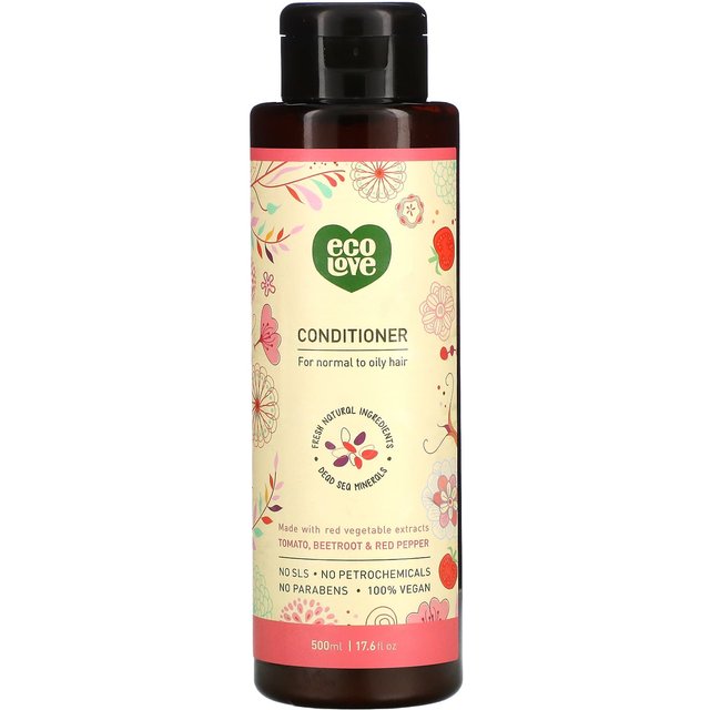 Eco Love, Conditioner, für normales bis fettiges Haar, mit Tomate, Roter Bete und roter Paprika, 17,6 fl oz (500 ml) beige