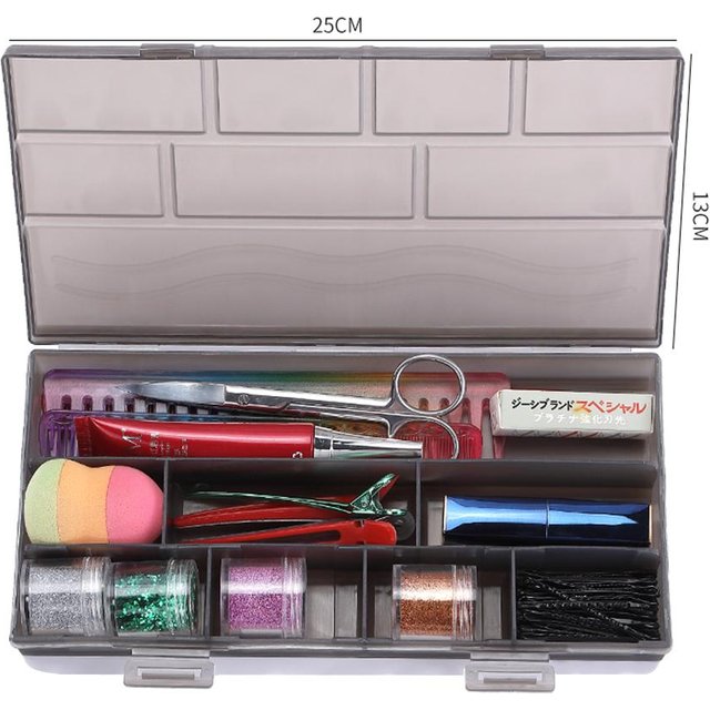 8 Fächer Haarstyling-Zubehör Nadeln Organizer Schere Kamm Haarnadel Aufbewahrungsbox Leerer Nagellack-Werkzeugbehälter Halter grau