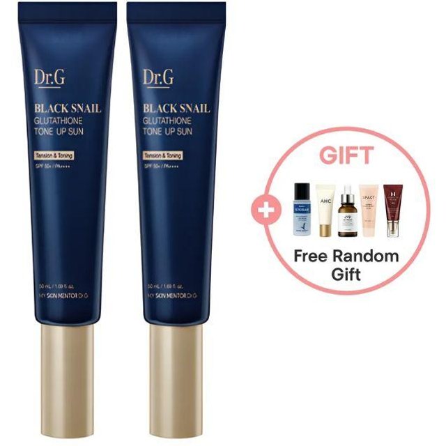 Dr.G Black Snail Glutathione Tone-Up Sonnencreme LSF50+ PA++++ 50 ml × 2 blue