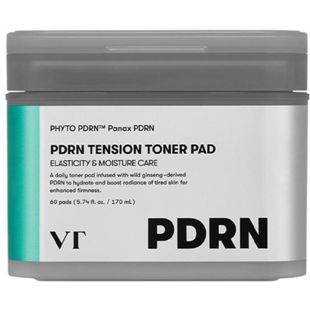 VT Cosmetics PDRN Tension Toner Pad 170ml (60 Pads) gray