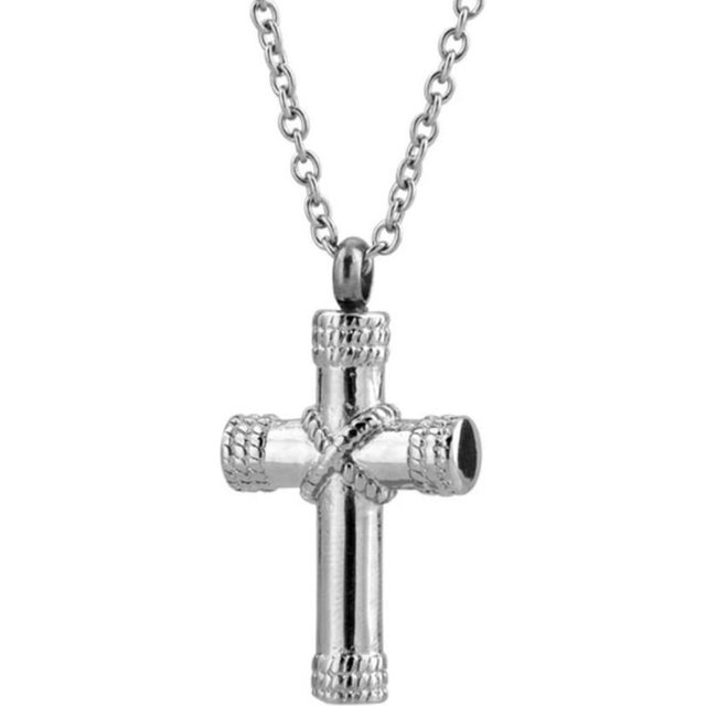 Collier Flacon de Parfum Croix Populaire Japonais et Coréen Matériau Écologique Alliage Pendentif Collier Bijoux gray