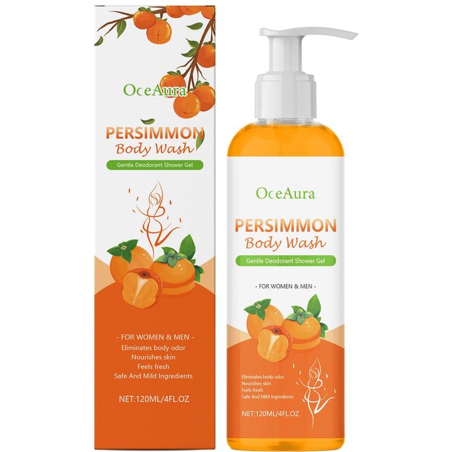 Kaki Duschgel zur Geruchskontrolle – Reinigendes, deodorierendes, feuchtigkeitsspendendes Duschgel zur Beseitigung von Körpergeruch 120ml 120ml white