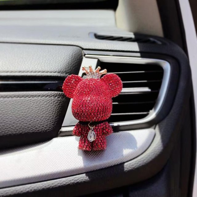 Couronne Créative Diamant Ours Mignon Parfum de Voiture Clip Sortie d'Air Arôme Désodorisant Décoration Accessoires Aromathérapie
