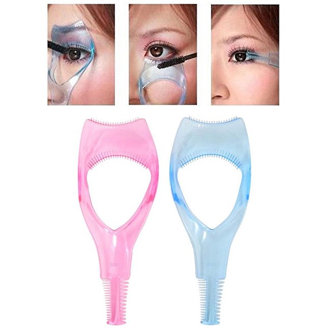 Carte de cils, applicateur de bouclier de Mascara cosmétique, Guide d'aide aux cils, peigne, outil d'assistance rose
