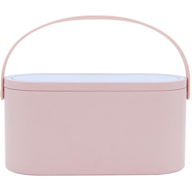 Make-up-Organizer-Box mit LED-Lichtspiegel, tragbarer Reise-Make-up-Kosmetik-Organizer, Touch-Licht-Aufbewahrung, Make-up-Kosmetikkoffer white