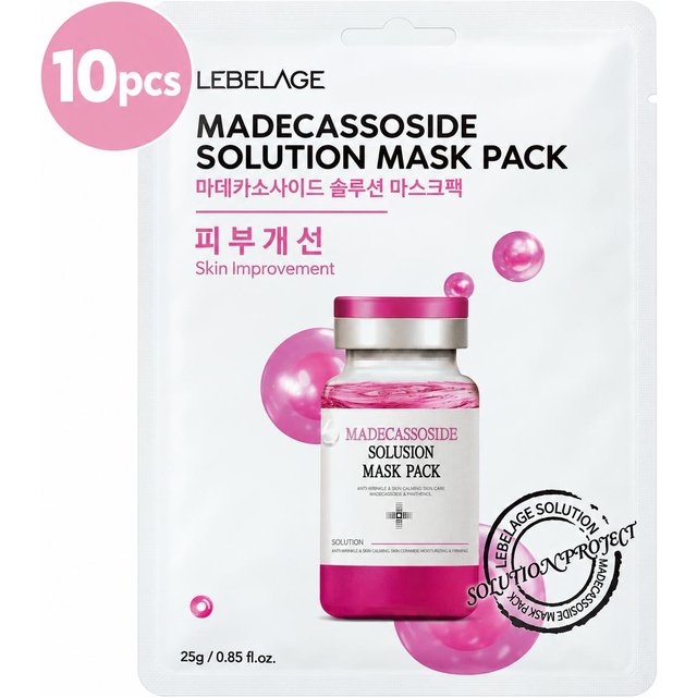 Lebelage Masque facial en solution 15 types 25 g (50 options) Madecassoside 10PCS