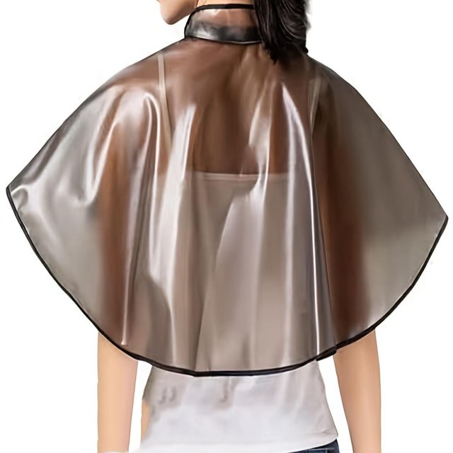 1 Stück Polyester Friseurschürze, Professionelles Friseursalon-Umhang - Geeignet zum Shampoonieren, Färben und Stylen - Sauber, Schnelltrocknend, Spritzwassergeschützt, Design dunkelgraue
