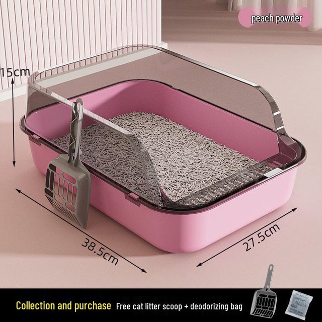 Extra Große Halboffene Anti-Tracking Katzentoilette Includes Litter Scoop + Deodorant Packet