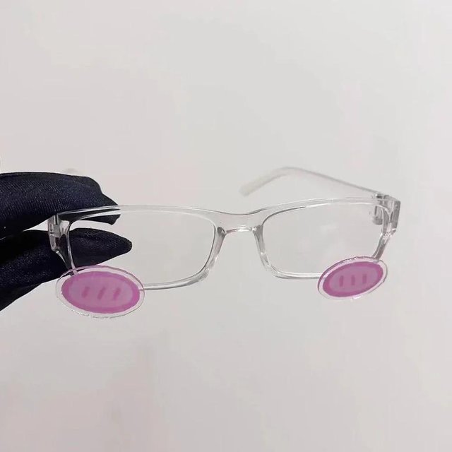 Nouveaux Lunettes Blush Mignonnes Anime Cosplay Kawaii Acrylique Transparentes Mode Rétro Y2K Lunettes Accessoires Photographie gray