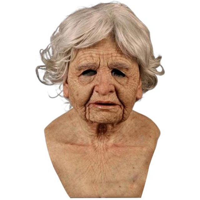 Masque de vieil homme pour adultes Réaliste Latex Personne âgée Humain Couverture de tête entière avec rides réalistes pour Halloween Mascarade Cosplay Costume Accessoires E