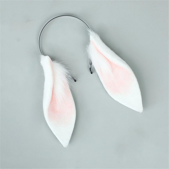 Bandeaux Oreilles de Lapin Peluche Oreilles Longues Lapin Oreilles Tombantes Cerceau de Cheveux Mignon Doux Filles Femmes Accessoires Cosplay Fursuit Mascarade Accessoires as show gray