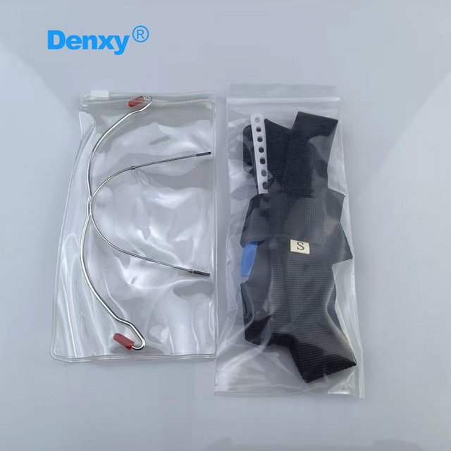 DENXY 1 Set Casque Orthodontique Headgear Avec Bouton de Sécurité Arc Facial Tirage Inverse Appareil Dentaire Facial Headgear S gray