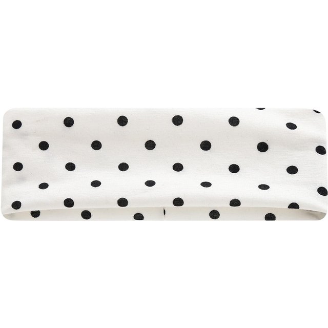 Haarband Pünktchen elastisch Sport Make-up Stirnband Blumendruck Mode Pünktchen Haaraccessoires Kopfbedeckung white