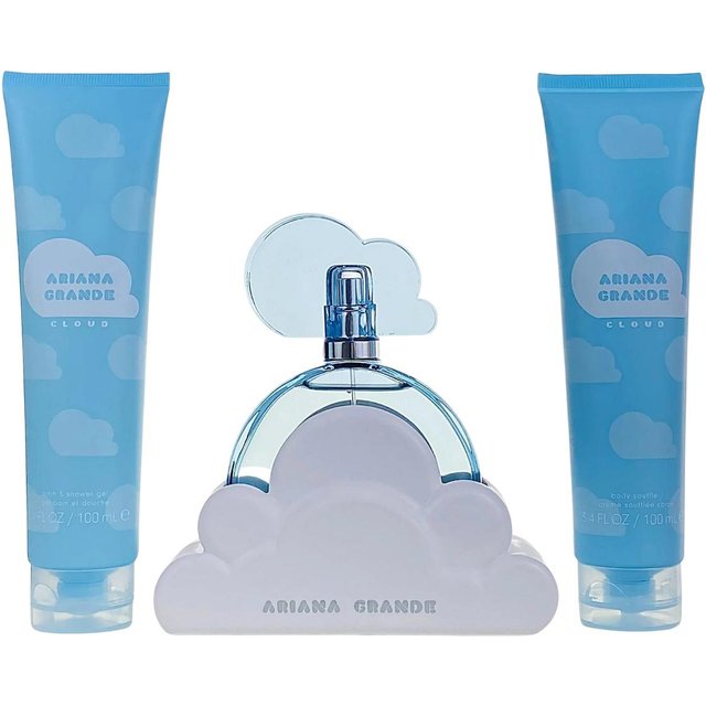 Set Ariana Grande: Cloud, Eau de parfum, Für Frauen, 100 ml + Cloud, Feuchtigkeitsspendend, Körperlotion, 100 ml + Cloud, Duschgel, Körper, 100 ml
