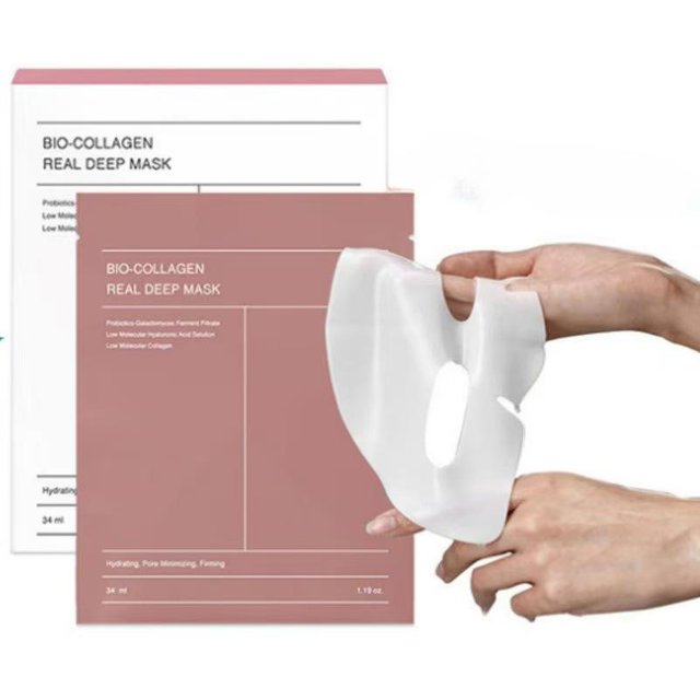 4 Teile/schachtel Bio-Collagen Gesichtsmaske Feuchtigkeitsspendende Erfrischende Feuchtigkeitsspendende Gesichtsmaske Gesicht Anti Aging Hautpflege 4pcs/box white