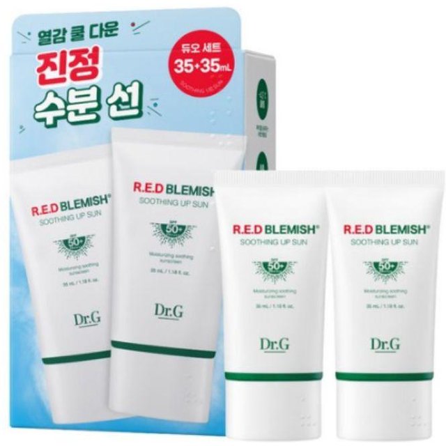 Dr.G Red Blemish Soothing Up Sun LSF50+ PA++++ 35ml × 2 Stück | Beruhigende tägliche Sonnencreme für empfindliche Haut | Leichter K-Beauty UV-Schutz white