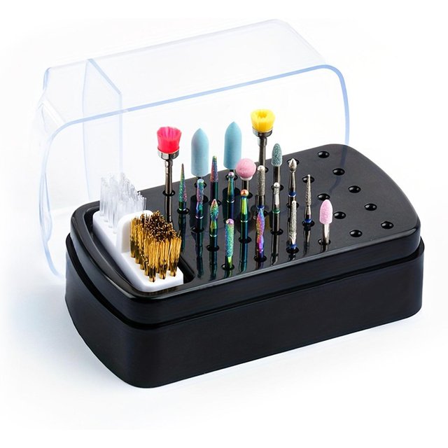 2 in 1 Nagellackkopf-Organizer Saubere Aufbewahrung Nagellackkopf-Etui Vitrine schwarz