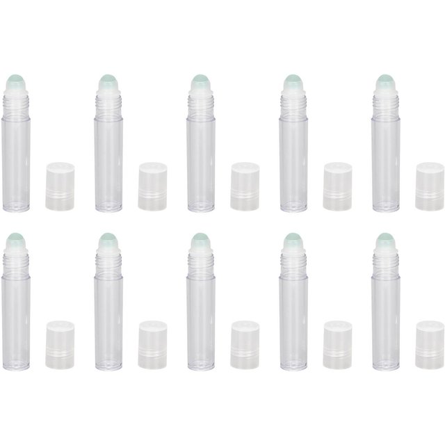10pcs Flacon Roll-on 7ML Plastique Voyage Portable Vide Rechargeable Parfum Huile Essentielle Roller white