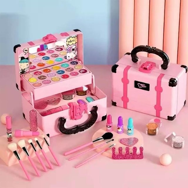 Kinder Make-up Kosmetik Spielbox Prinzessinnen Make-up Mädchen Spielzeug Spielset Lippenstift Lidschatten Sicherheit Ungiftiges Spielzeug Geschenk