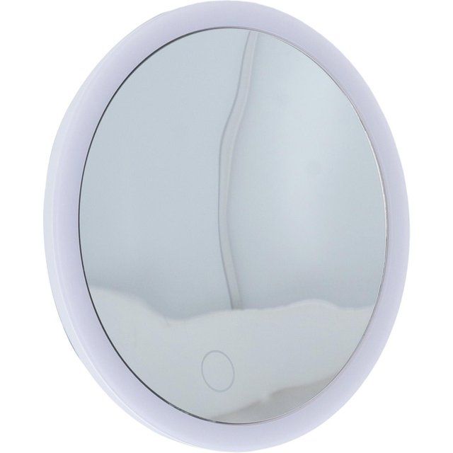 30X Vergrößerungs Make-up Spiegel LED Badezimmer Make-up Spiegel mit Licht und Saugnapf für Zuhause Reise weiß