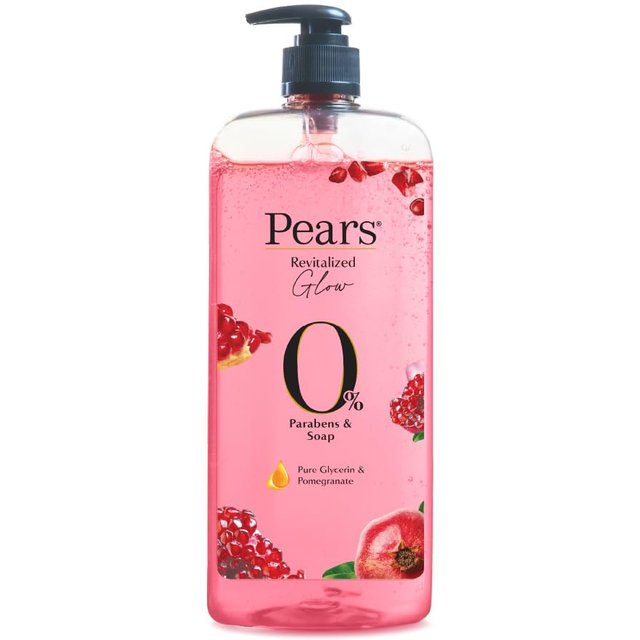 Pears Glycérine Pure à 98% Gel Douche Éclat Revitalisant à la Grenade et 0% Parabènes & Savon pour un Éclat Revitalisé, 750ml pink
