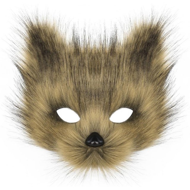 Masque de renard simulé pour adulte, fête d'Halloween, Cosplay, couvre-visage, fourrure, bon détail, club, carnaval, mascarade mystérieuse jaune